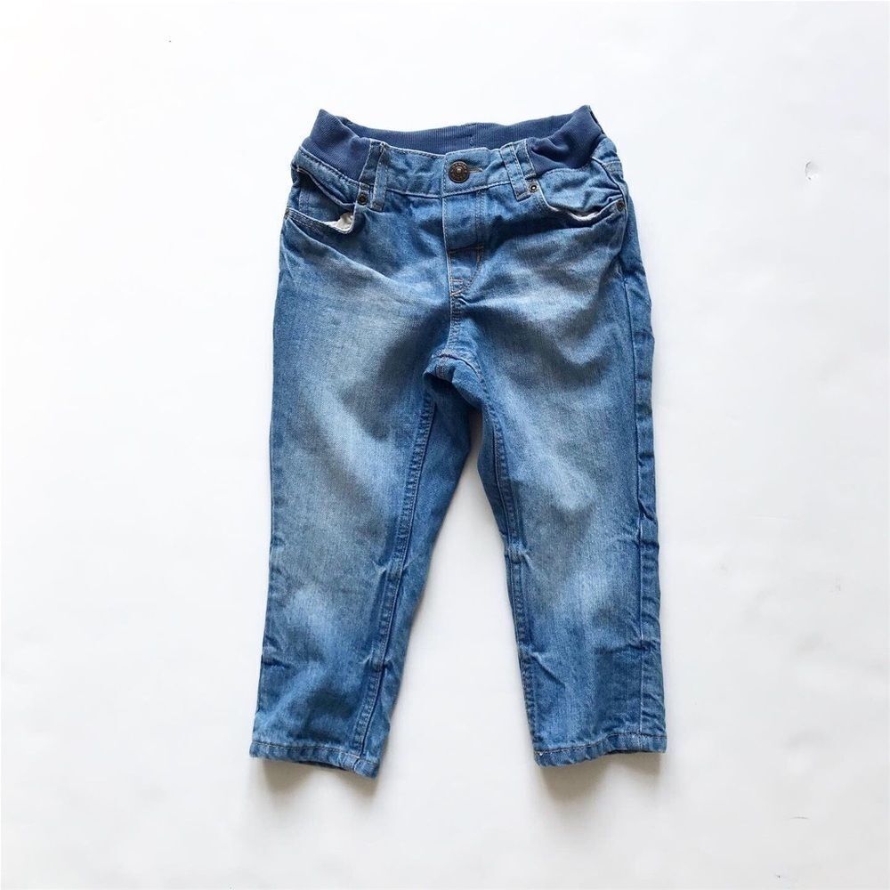 H&M straight leg medium wash jeans EUC 12-18m